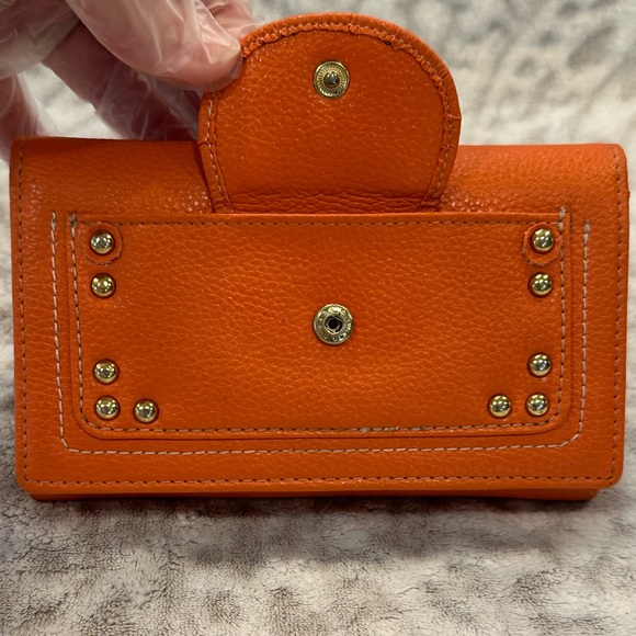 Chloe Vintage Orange Trifold Wallet Gold Accents - Picture 7 of 16